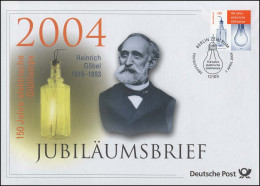 2395 Heinrich Göbel & Elektrische Glühlampe 2004 - Jubiläumsbrief - Autres & Non Classés