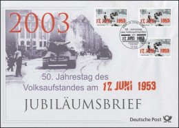 2342 Volksaufstand 17. Juni 1953 - Jubiläumsbrief Der Post - Sonstige & Ohne Zuordnung