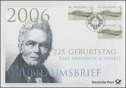 2527 Karl Friedrich Schinkel 2006 - Jubiläumsbrief - Sonstige & Ohne Zuordnung