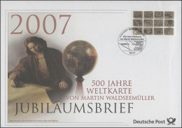 2598 Weltkarte Von Martin Waldseemüller 2007 - Jubiläumsbrief - Sonstige & Ohne Zuordnung