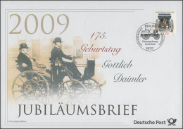 2725 Benzinmotor & 175. Geburtstag Gottlieb Daimler 2009 - Jubiläumsbrief - Otros & Sin Clasificación