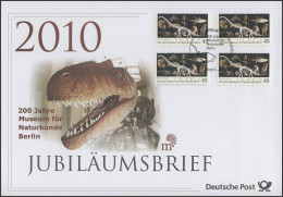 2780 Museum Für Naturkunde Berlin 2010 & Dinosaurier- Jubiläumsbrief - Sonstige & Ohne Zuordnung