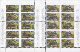 1883-1887 Wohlfahrt Bauernhäuser - Fünf Original 10er-Bogen ** Postfrisch - 1991-2000