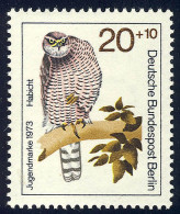 442 Greifvögel 20+10 Pf Habicht ** - Unused Stamps