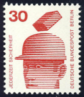 406A Unfallverhütung 30 Pf Schutzhelm ** - Unused Stamps