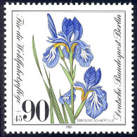 653 Pflanzen 90+45 Pf Schwertlilie ** - Unused Stamps