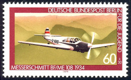 594 Luftfahrt 60+30 Pf Messerschmitt ** - Unused Stamps