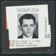 2310 Widerstandskämpfer Georg Elser, 10 Einzelmarken, Alle ** Postfrisch - 2. Weltkrieg