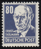 SBZ 226bx Ernst Thälmann 80 Pf, Schwarzblauviolett,  ** - Nuevos