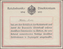 Beleg: Reichsgoldmünzen Sind In Papiergeld Umgetauscht Worden, München 9.3.16 - Sin Clasificación