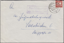 Landpost Furschweiler über ST. WENDEL 14.11.1950 Auf Brief Nach Saarbrücken - Other & Unclassified