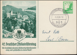 PP 142 Philatelistentag 1936 Mit SSt OFFENBURG (BADEN) Südwestmarklager 5.8.1936 - Briefmarkenausstellungen