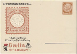 PP 122 Philatelistentag Brustschildmarke Berlin 1940, Ungebraucht - Briefmarkenausstellungen