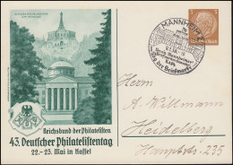 PP 122 Philatelistentag Kassel SSt MANNHEIM Tag Der Biefmarke 9.1.1938 - Exposiciones Filatélicas