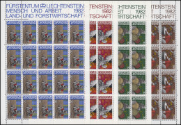 802-805 Land- Und Forstwirtschaft 1982, 4 Werte, Kleinbogen-Satz **  - Ongebruikt