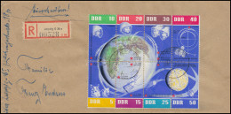 926-933 Weltraumflüge-ZD (Block Ohne Rand) Auf Briefstück LEIPZIG 29.12.1962 - Andere & Zonder Classificatie