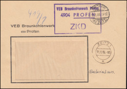 ZKD-Brief VEB Braunkohlenwerk PROFEN 11.1.66 Nach ZEITZ 11.1.66 - Sonstige & Ohne Zuordnung