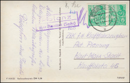 Landpost-Stempel Polenz über NEUSTADT (SACHSEN) 22.7.1957 Auf Passender AK - Autres & Non Classés