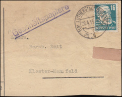 Briefstück Mit 16 Pfennig Virchow LUTHERSTADT EISLEBEN 28.4.1953 - Autres & Non Classés