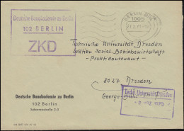 ZKD-Brief Deutsche Bauakademie BERLIN BPA 27.2.70 An Die Technische Uni Dresden - Otros & Sin Clasificación