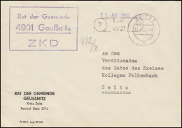 ZKD-Brief Rat Der Gemeinde Geußnitz Auf Orts-Brief ZEITZ 12.7.66 An Das Kreisamt - Andere & Zonder Classificatie