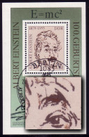 Block 54 Albert Einstein 1979 Mit PLF Strich über Linker Augenbraue, ESSt - Variétés Et Curiosités