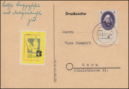 263 Akademie Mommsen 6 Pf. Mit Unterrand Als EF Auf Drucksache GERA 24.8.1950 - Storia Postale