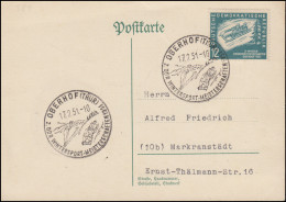 280 Wntersportmeisterschaft 12 Pf EF Auf Postkarte Passender SSt OBERHOF 17.3.51 - Winter (Other)