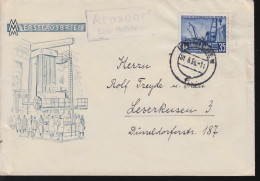 Landpost-Stempel Arnsdorf über HAINICHEN 1.6.56 Auf Messe-Brief Nach Leverkusen - Autres & Non Classés