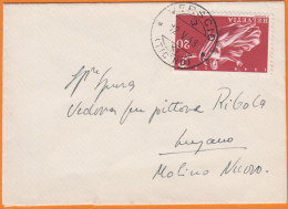 Suisse  20c  Y.et.T. 455  SEUL  Sur Lettre MIGNONETTE  De  VERSCIO  Le 12 V 1948 Pour LUGANO - Cartas & Documentos
