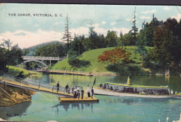 Canada CPA The Gorge, Victoria, B. C. VICTORIA 1908 Centenaire De Quebec 1608-1908 Stamp (2 Scans) - Victoria