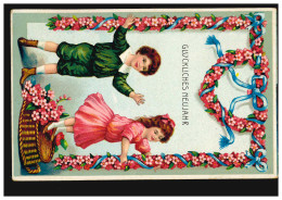Ansichtskarte Neujahr Kinder Schmucken Blumengirlande, DRESDEN / ALTST. 31.12.19 - New Year