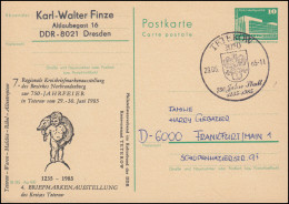 P 84 Zudruck: Briefmarkenausstellungin In Teterow Passender SSt TETEROW 29.6.85 - Altri & Non Classificati