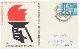 Privatpostkarte PP 16/9 Solidarität Berliner Journalisten, SSt BERLIN 3..9.1976 - Other & Unclassified