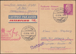 Interflug Messe-Erstflug IF 701 Am 2.9.66 Auf DDR P 74A, KOPENHAGEN 3.9.66 - Posta Aerea