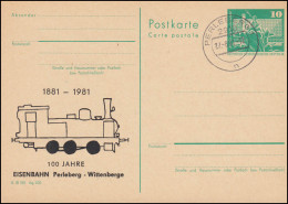 DDR P 79 100 Jahre Eisenbahn Perleberg-Wittenberge 1981, PERLEBERG 27.919.81 - Andere & Zonder Classificatie