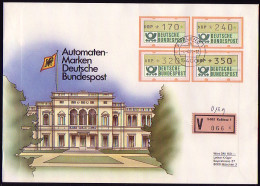 1.1. ATM-Ergänzungswerte 170/240/320/350 Pf Auf Wert-FDC KOBLENZ 1.4.1989 - Machine Labels [ATM]