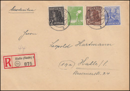 943+946+948+955 Kontrollrat II Auf Orts-R-Brief HALLE / SAALE 1 S 10.3.1948 - Altri & Non Classificati