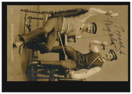 Foto-Ansichtskarte Prosit Neujahr Studenten Mit Bier Und Säbel, MINDEN 18.1.1910 - New Year