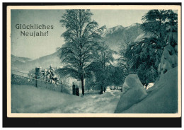 Ansichtskarte Neujahr Winterlandschaft Im Bergtal, OBERAMMERGAU 29.12.1918 - Nouvel An