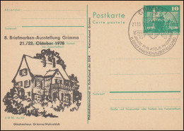 DDR P 79 Briefmarkenausstellung Göschenhaus Grimma 1978, SSt GRIMMA Wappen  - Altri & Non Classificati