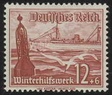 656 Winterhilfswerk Schiffe 12+6 Pf  ** - Unused Stamps