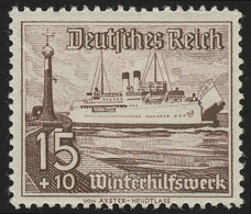 657 Winterhilfswerk Schiffe 15+10 Pf  ** - Unused Stamps