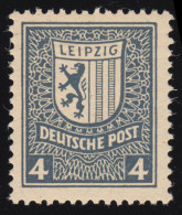 SBZ 157y Abschiedsserie 4 Pf, Ohne WZ., Schwärzlichblaugrau, ** - Mint