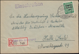 211 SBZ-Aufdruck Als EF Auf R-Brief Not-R-Zettel KLÖTZE (Kr. GARDELEGEN) 11.1.49 - Autres & Non Classés