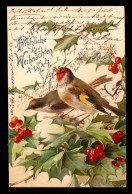 AK Weihnachten: Stieglitz-Vogelpaar Auf Beerenzweig, GROSSENHAIN 23.12.1905 - Otros & Sin Clasificación