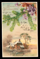 AK Weihnachten: Landschaft Mit Haus Am See Im Winter, STEGLITZ 24.12.1904 - Other & Unclassified