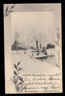 AK Weihnachten: Winterlandschaft Mit Mühle, Violetter Stempel 1/1 WIEN Um 1905 - Sonstige & Ohne Zuordnung