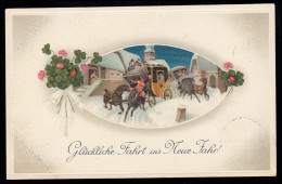 AK Neujahr: Glückliche Fahrt Mit Der Postkutsche, TANNE (HARZ) 31.12.1913 - Año Nuevo