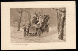 AK Neujahr: Silversterfahrt Im Offenen Auto, DÜSSELDORF 1.1.1911 - New Year